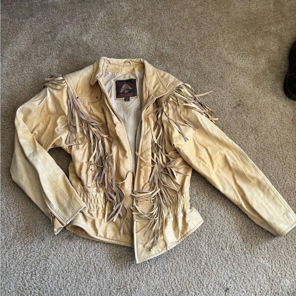 Great Vintage Leather Fringe biker jacket